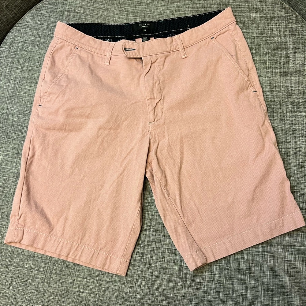 Ted Baker Light Pink Flat Front Shorts